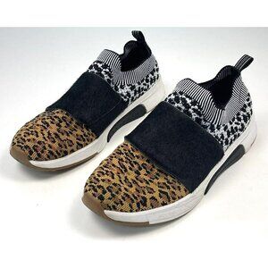 MARK NASON Womens US 8.5 Sport Knit Animal Print Leopard Slip-On SNEAKERS Shoes